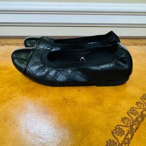 The Children's Place Black Quilted Patent Leather Slip On Ballet Flats Shoes 13